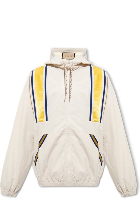 Gucci for Men Gucci Striped Detail Hooded Jacket
