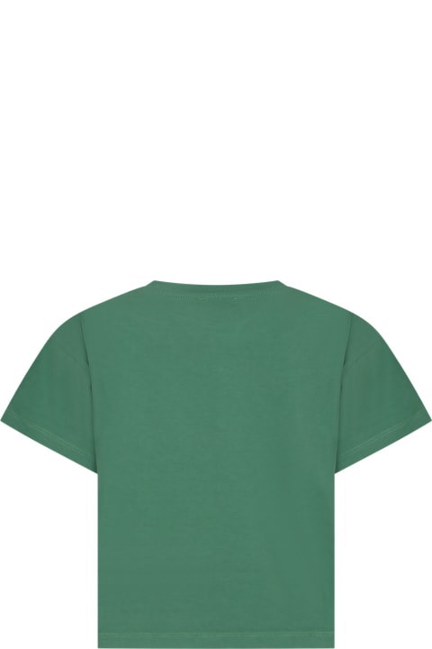 Kenzo Kids Kenzo Kids Green T-shirt For Kids With Logo