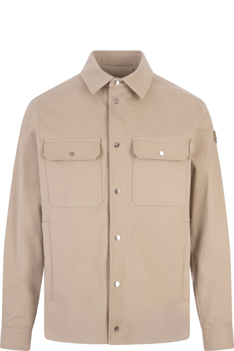 Moncler Shirts for Men Moncler Light Beige Cotton Shirt