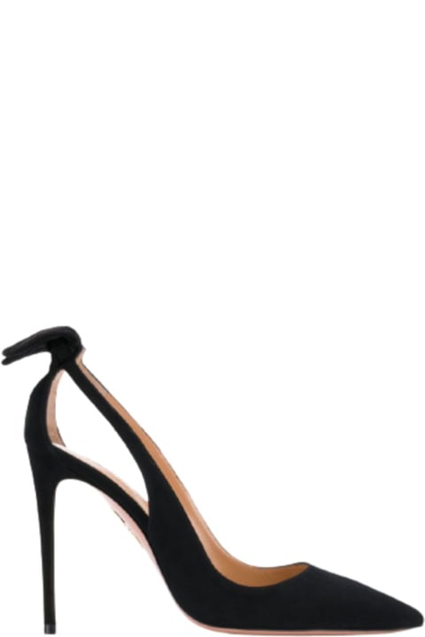High-Heeled Shoes for Women Aquazzura Black Suede Pumps