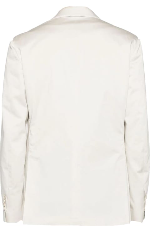 メンズ Lardiniのコート＆ジャケット Lardini White Cotton Blend Single-breasted Blazer