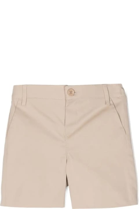 Bottoms for Baby Boys Etro Beige Twill Shorts With Embroidery