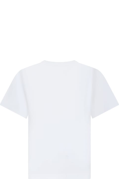 Molo T-Shirts & Polo Shirts for Boys Molo White T-shirt For Boy With Surfboard Print