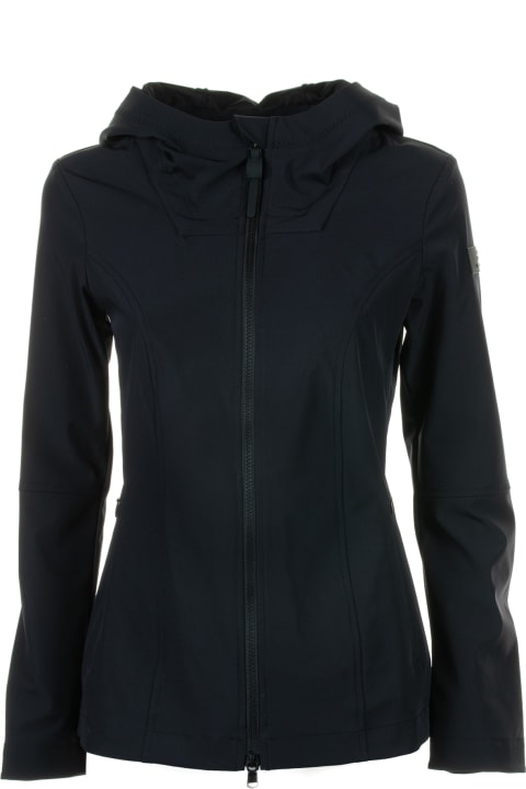 Peuterey Coats & Jackets for Women Peuterey Blue Jacket With Zip And Hood