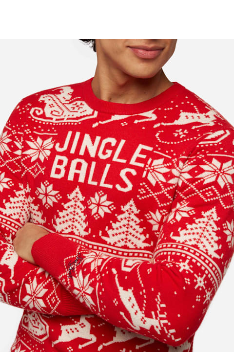 Homeware MC2 Saint Barth Fairs Isle Sweater Heron With Jingle Balls Jacquard