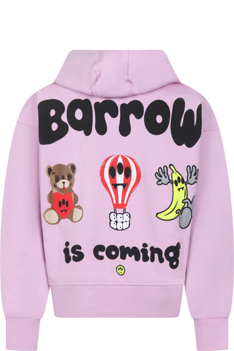 Barrow Sweaters & Sweatshirts for Boys Barrow Pink Sweatshirt For Girls With Logo And Hot Air Balloon