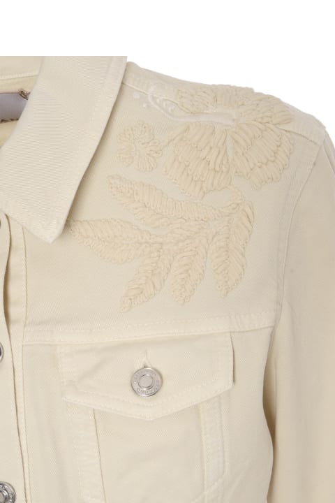 Ermanno Ermanno Scervino Coats & Jackets for Women Ermanno Ermanno Scervino Beige Denim Jacket