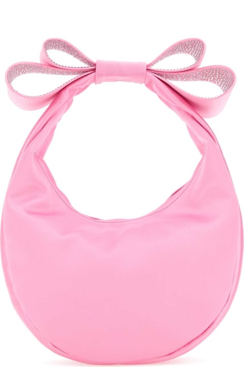 Mach & Mach Totes for Women Mach & Mach Pink Satin Small Cadeau Handbag