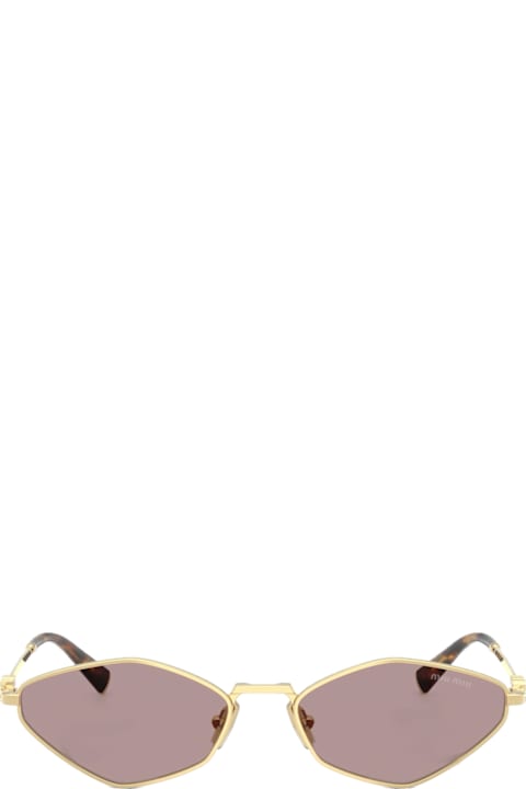 Miu Miu Eyewear for Women Miu Miu Miu Miu 0mu 56zs Miu Regard 5ak20i Gold Sunglasses