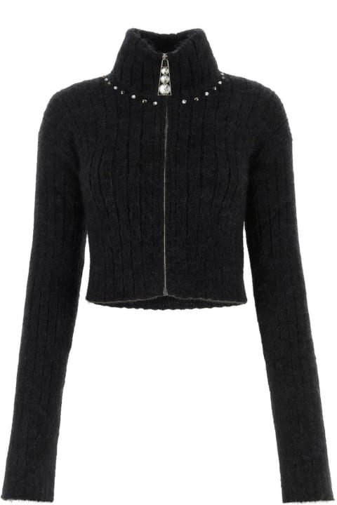 Sweaters for Women Alessandra Rich Zip-up Rib-knit Cardigan