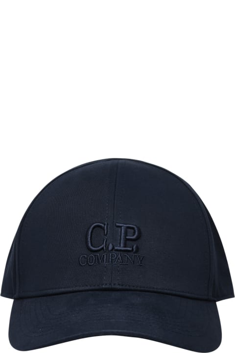C.P. Company Hats for Men C.P. Company Blue Cotton Cap