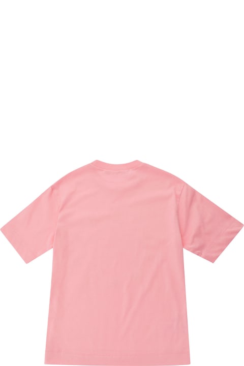 Marni Kids Marni Pink T-shirt With Contrasting Logo Print In Cotton Man