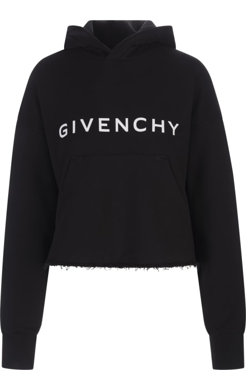 Givenchy Fleeces & Tracksuits for Women Givenchy Givenchy Archetype Hoodie In Black Gauzed Fabric