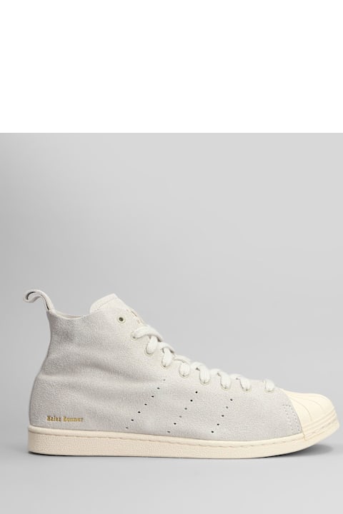 Adidas Originals by Wales Bonner for Men Adidas Originals by Wales Bonner Superstar Hi Sneakers In Grey Suede