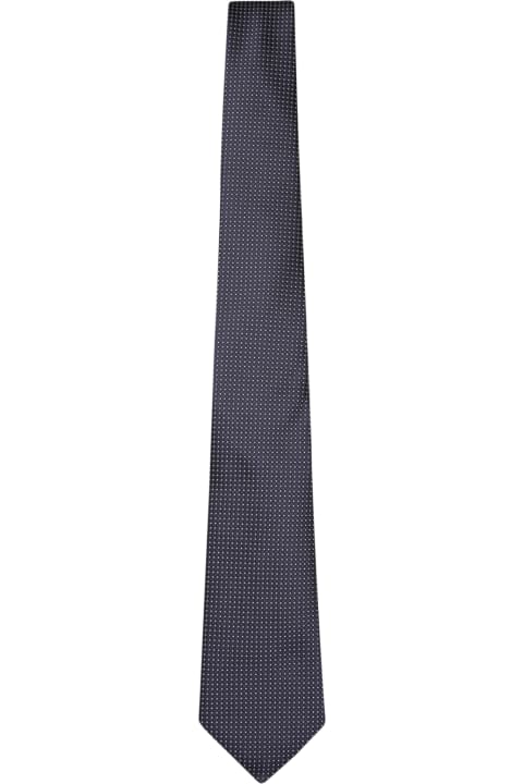 Canali for Men Canali Micro Polka Dot Blue Tie