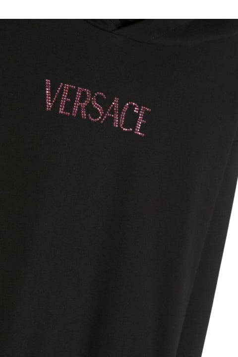 Versace for Kids Versace Dress Fleece + Baroque Coconut Poly Twill + Logo Embroidery