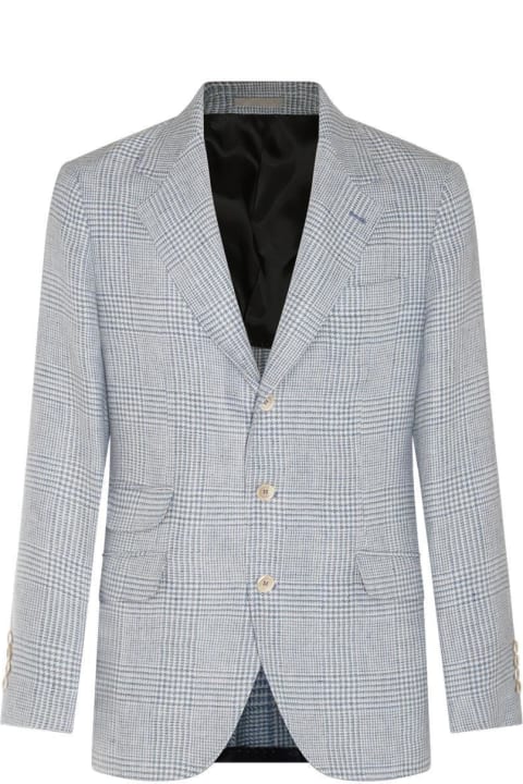 Coats & Jackets for Men Brunello Cucinelli Checked Buttoned Blazer