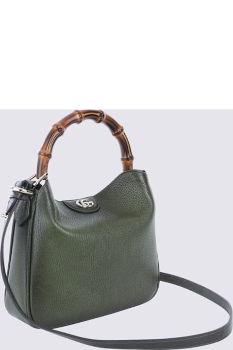 Homeware Gucci Green Leather Diana Medium Top Handle Bag