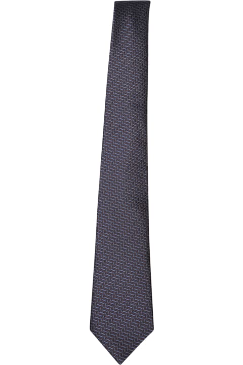 Giorgio Armani for Men Giorgio Armani Blue Woven Jacquard Tie