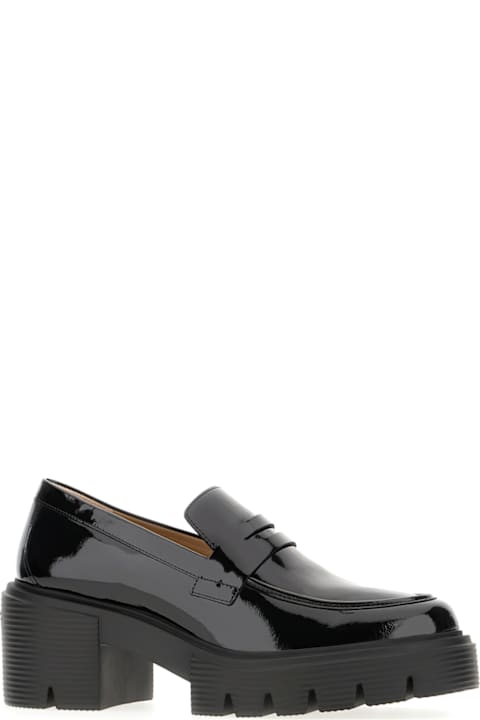 Stuart Weitzman أحذية مسطحة لـ السيدات Stuart Weitzman Black Leather Soho Loafers