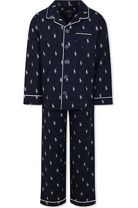 Underwear for Girls Ralph Lauren Blue Pyjamas For Girl With Horse