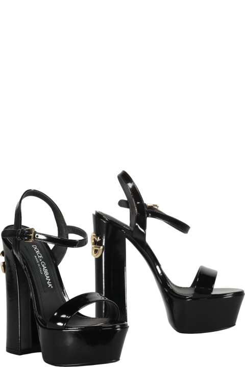 Dolce & Gabbana Shoes for Women Dolce & Gabbana Polished Calfskin Platform Sandals