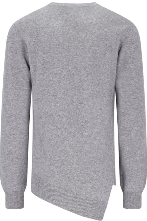 Sweaters for Men Comme des Garçons X Lacoste Asymmetric-hem Crewneck Jumper