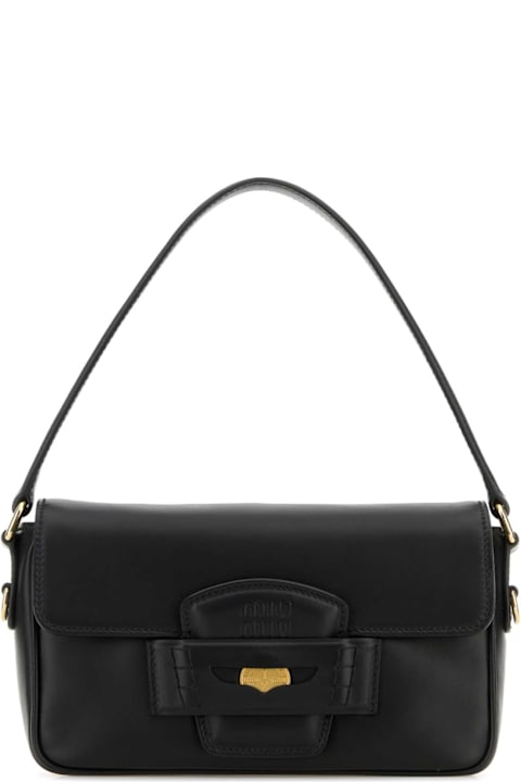 Miu Miu Totes for Women Miu Miu Black Leather Handbag