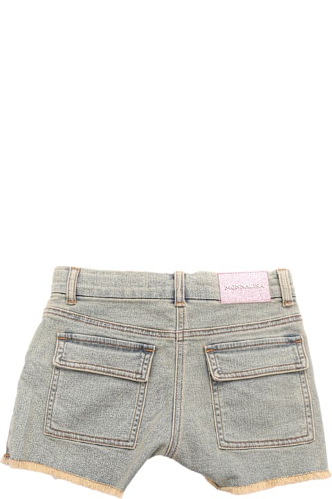 Homeware Monnalisa Peach Blossom Printed Denim Shorts