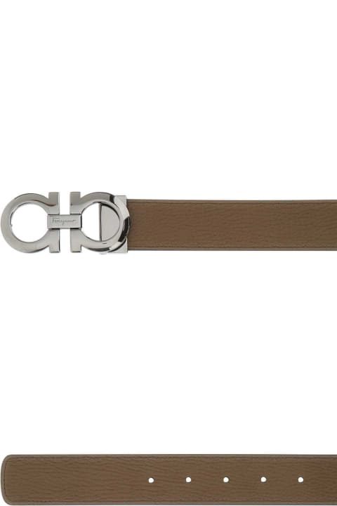 メンズ Ferragamoのベルト Ferragamo Brown Leather Reversible Belt