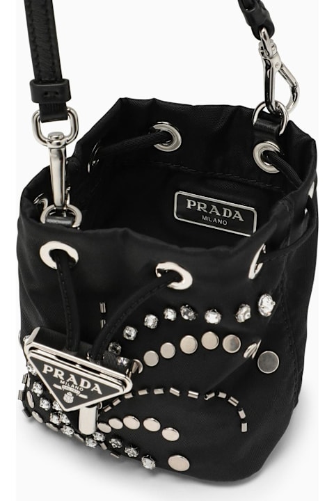 Prada Black Nylon Mini Pouch With Crystals | italist, ALWAYS