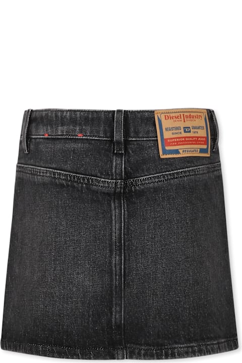 Diesel for Girls Diesel Black Skirt For Girl With Logo