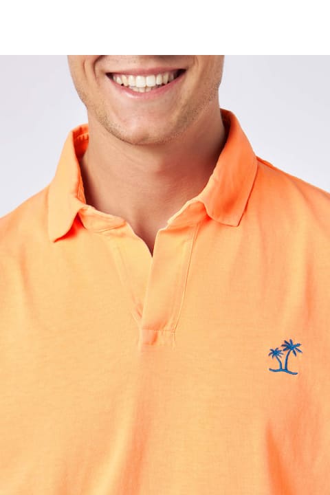Homeware MC2 Saint Barth Man Orange Cotton Jersey Polo