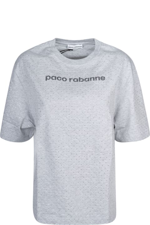 Paco Rabanne for Women Paco Rabanne Rhinestones Embellished Logo T-shirt
