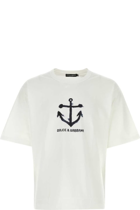 Dolce & Gabbana Sale for Men Dolce & Gabbana White Cotton T-shirt
