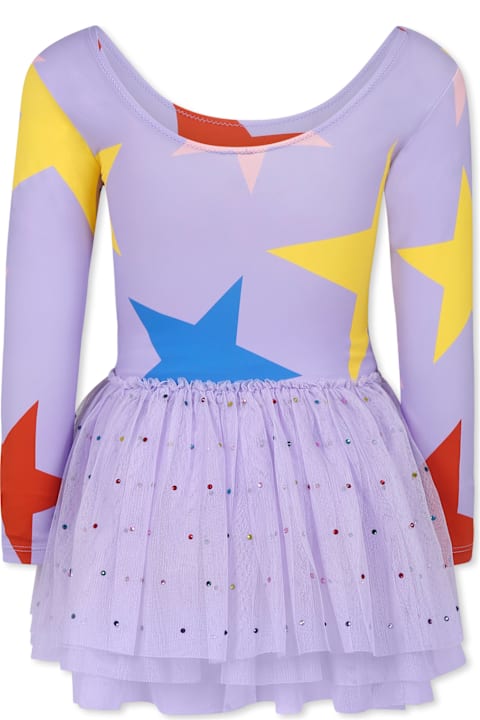 Homeware Stella McCartney Kids Purple Dress For Girl With Stars