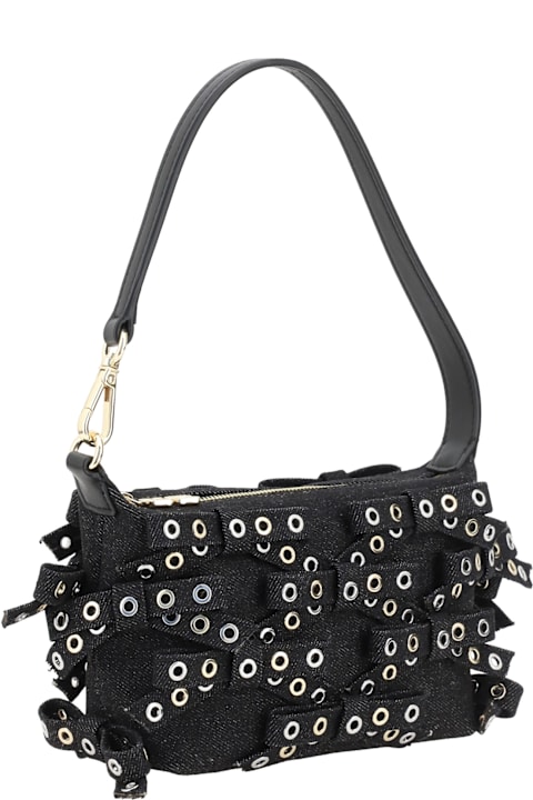 Ganni for Women Ganni Denim Butterfly Bow Shoulder Bag