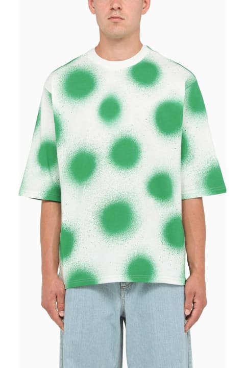 Moncler Genius Topwear for Women Moncler Genius White And Green Polka Dot T-shirt