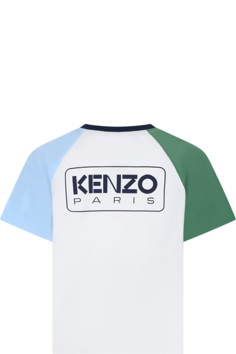 Kenzo Kids T-Shirts & Polo Shirts for Boys Kenzo Kids Multicolor T-shirt For Kids With Logo