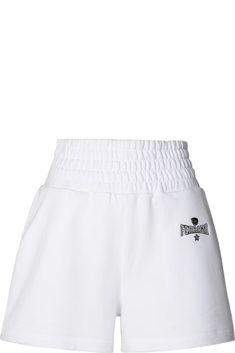 ウィメンズ Chiara Ferragniのパンツ＆ショーツ Chiara Ferragni White Cotton Shorts