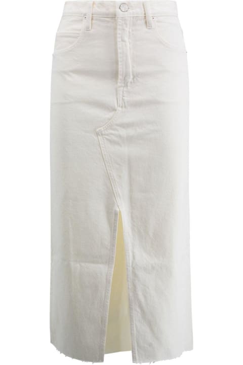 Frame Skirts for Women Frame The Midaxi Frayed Edge Denim Midi Skirt