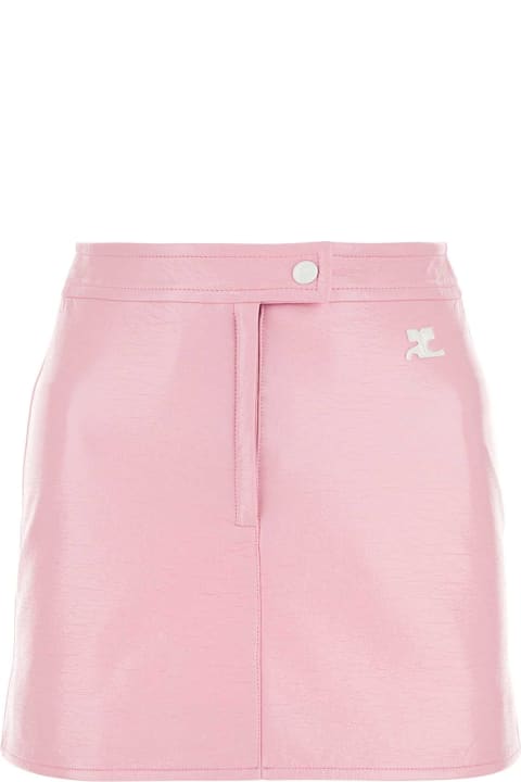 Skirts for Women Courrèges Pastel Pink Vinyl Mini Skirt