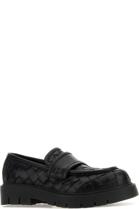 Bottega Veneta Flat Shoes for Women Bottega Veneta Black Leather Haddock Loafers