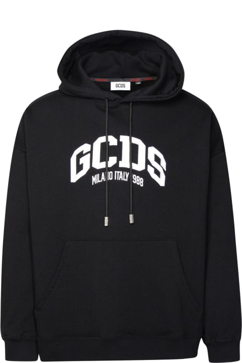 GCDS for Men GCDS Flocked Logo Drawstring Hoodie