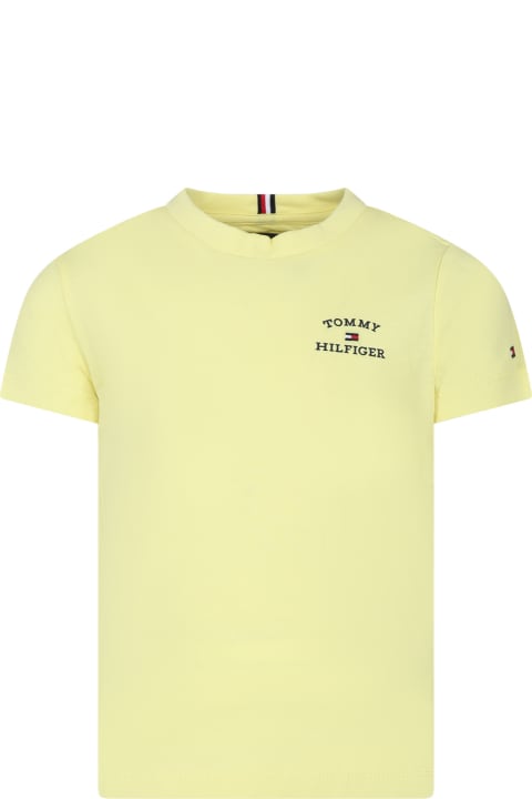Tommy Hilfiger T-Shirts & Polo Shirts for Boys Tommy Hilfiger T-shirt Jaune Pour Garçon Avec Logo