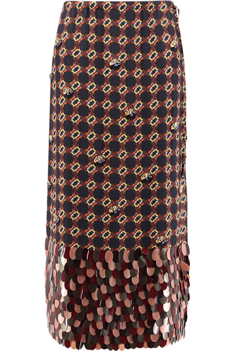 Dries Van Noten Silk Skirt With Sequins