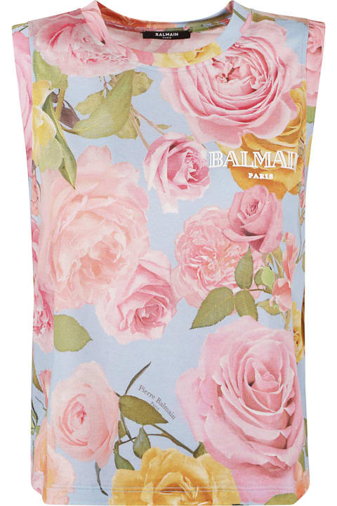 Balmain Topwear for Women Balmain Flower Logo Top