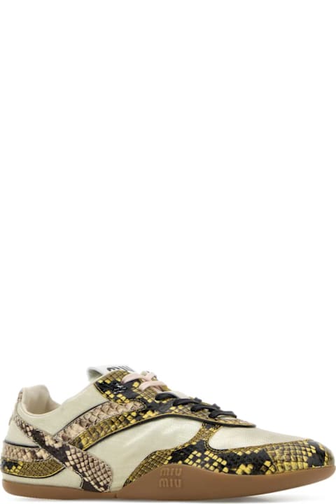 Miu Miu Multicolor Fabric And Leather Sneakers