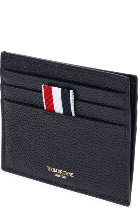 Wallets for Women Thom Browne Black Leather Card Holder