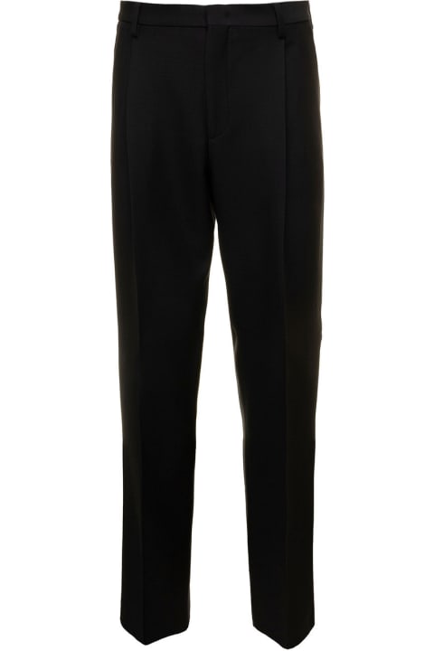 Fashion for Men Valentino Garavani 'crepe Couture' Black Over-sized Pants In Silk And Wool Man Valentino